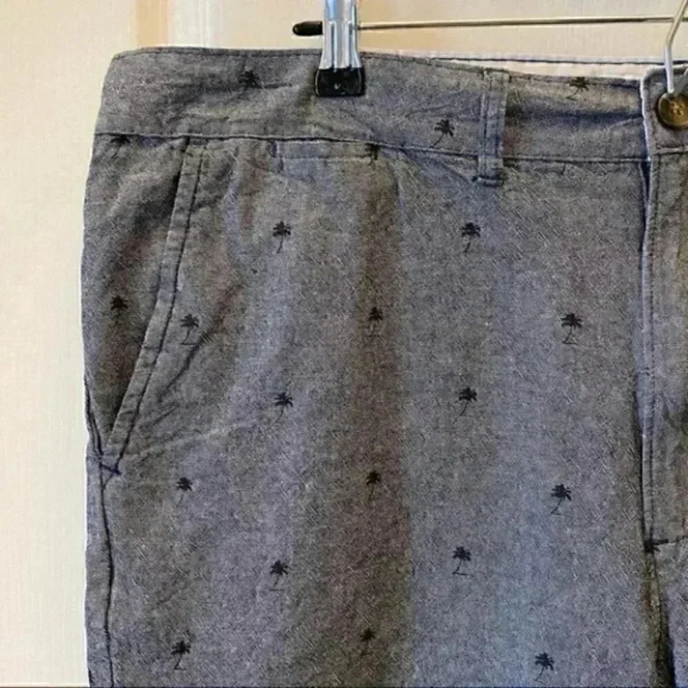 Urban Man Shorts Flat Front Chino Style Chambray Blue Size 38 - Picture 5 of 16